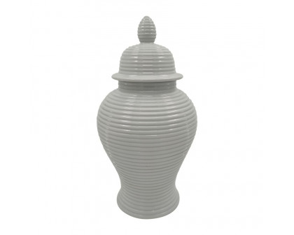 Sagebrook 18728 24" Ceramic Ribbed Temple Jar