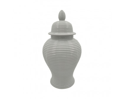 Sagebrook - 18728 24" Ceramic Ribbed Temple Jar