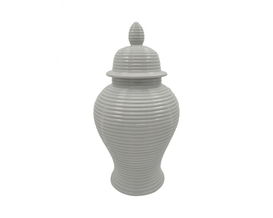 Sagebrook 18728 24" Ceramic Ribbed Temple Jar