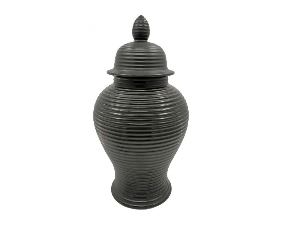 Sagebrook 24" Ceramic Ribbed Temple Jar