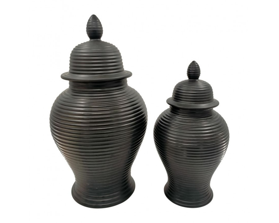 Sagebrook - 24" Ceramic Ribbed Temple Jar