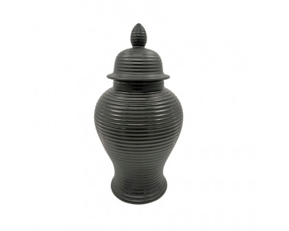 Sagebrook 24" Ceramic Ribbed Temple Jar