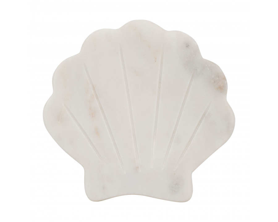 Sagebrook - 5" Marble Shell Trinket Dish in White