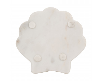 Sagebrook - 5" Marble Shell Trinket Dish in White