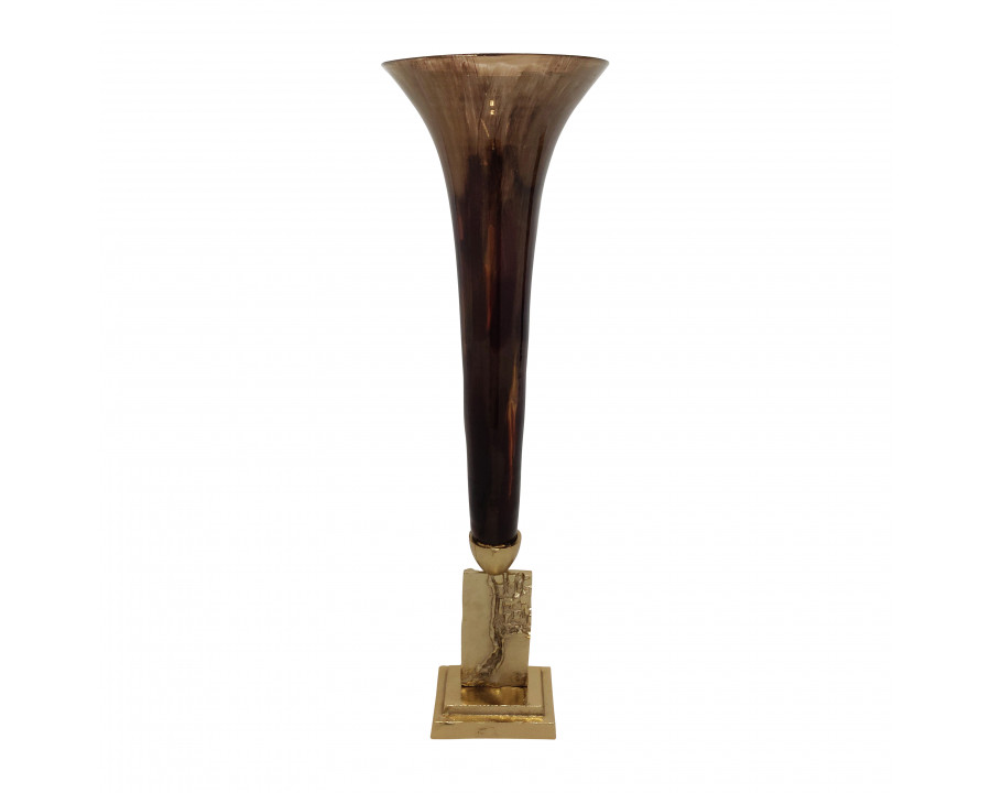 Sagebrook 31" Glass Trumpet Vase - Bronze