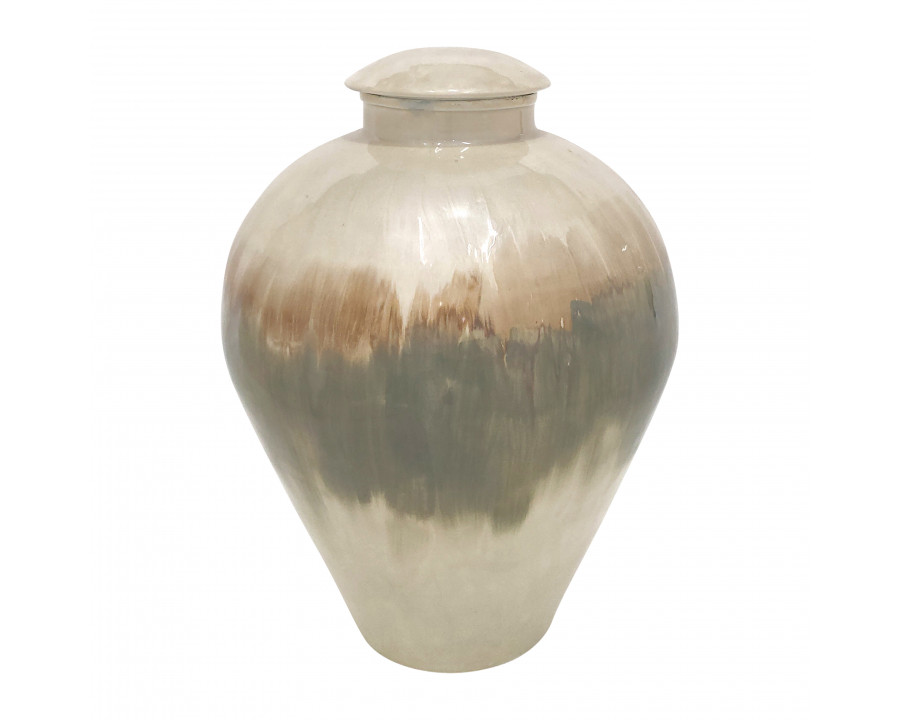 Sagebrook 12" Metal Temple Vase - Pearl