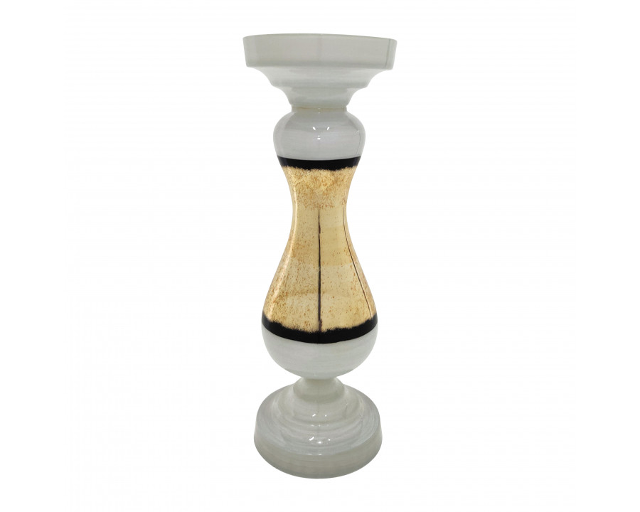 Sagebrook 23" Glass Candle Holder - White