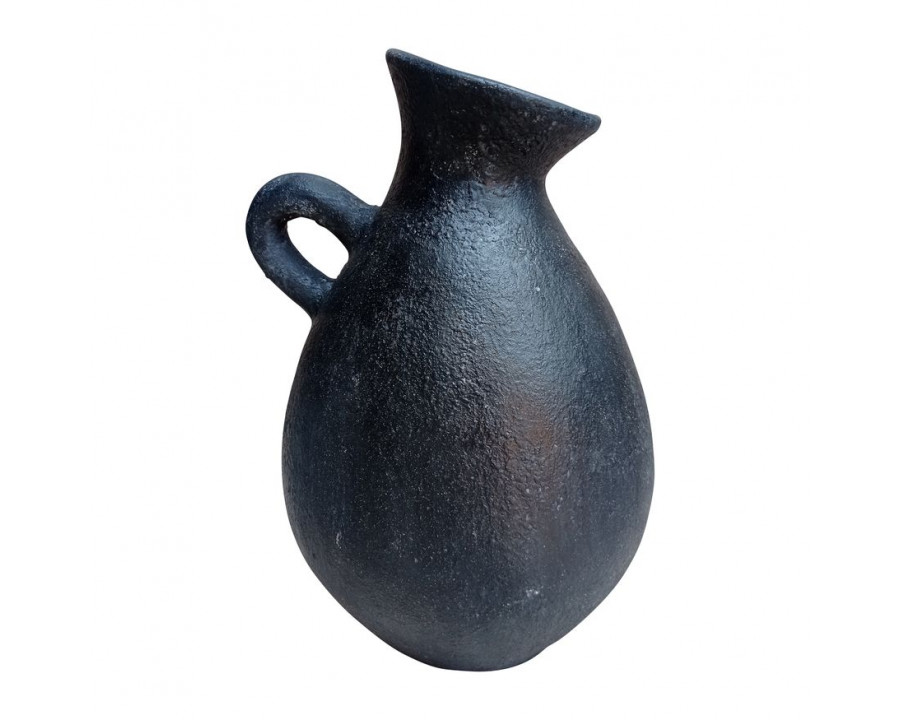 Sagebrook - 19" Terracotta Organic Jug With Handle in Black