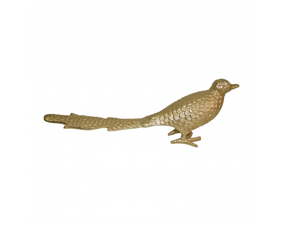 Sagebrook - 18" Metal Long Tailed Bird Décor in Gold