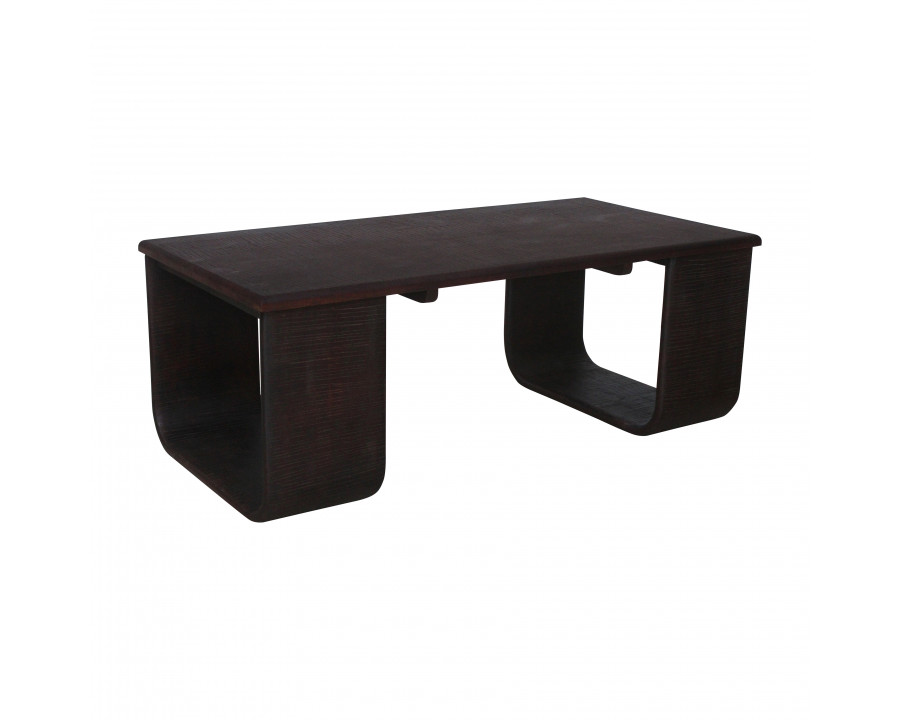 Sagebrook - 47" Wood Textured Coffee Table in Brown