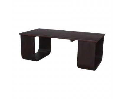 Sagebrook - 47" Wood Textured Coffee Table in Brown