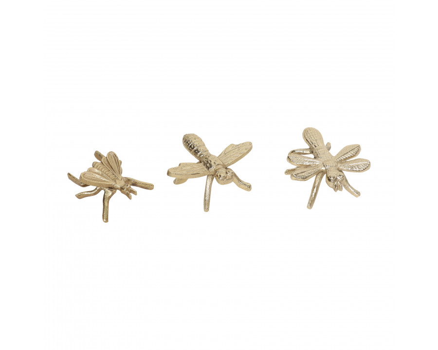 Sagebrook - 3"/4"/4" Metal Assorted Bugs (Set Of 3) in Gold