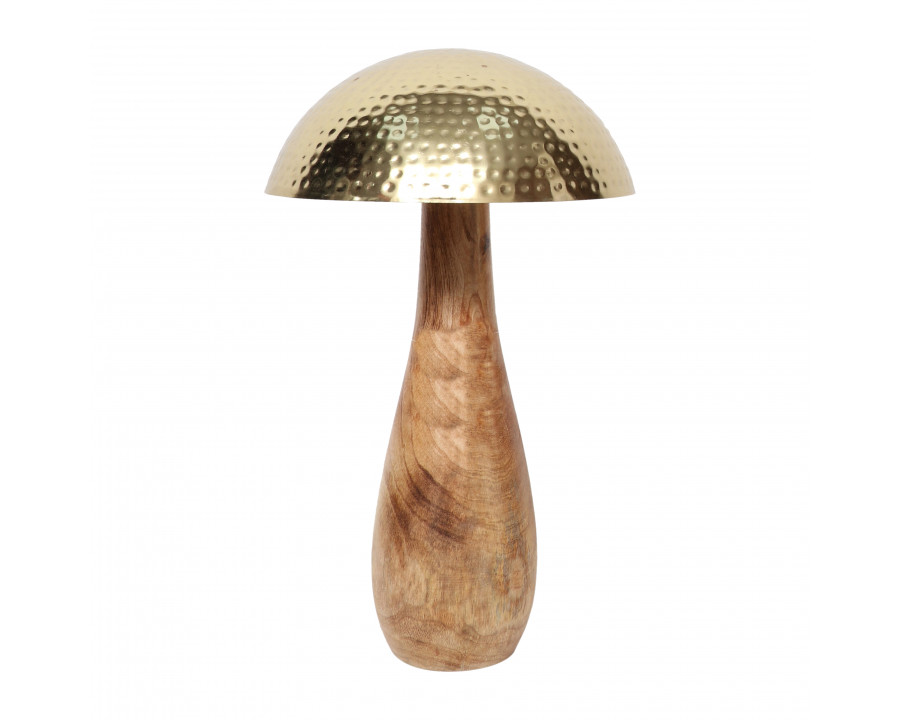 Sagebrook 20" Metal Mushroom with Wood Base - Gold