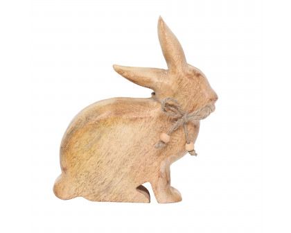 Sagebrook 7" Mango Wood Bunny