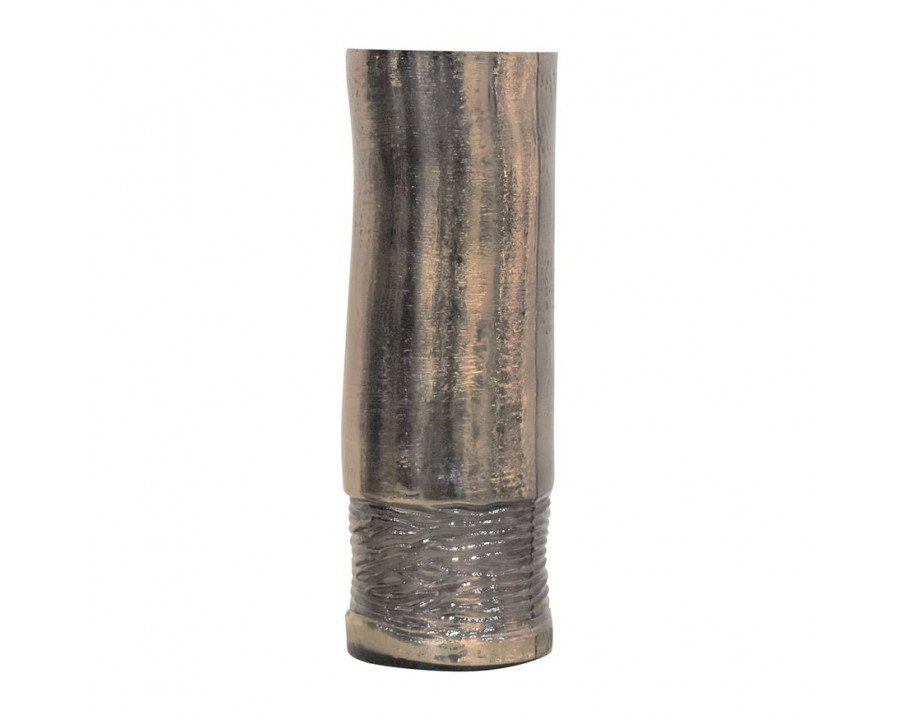 Sagebrook 14" Glass Textured Enamel Vase - Bronze