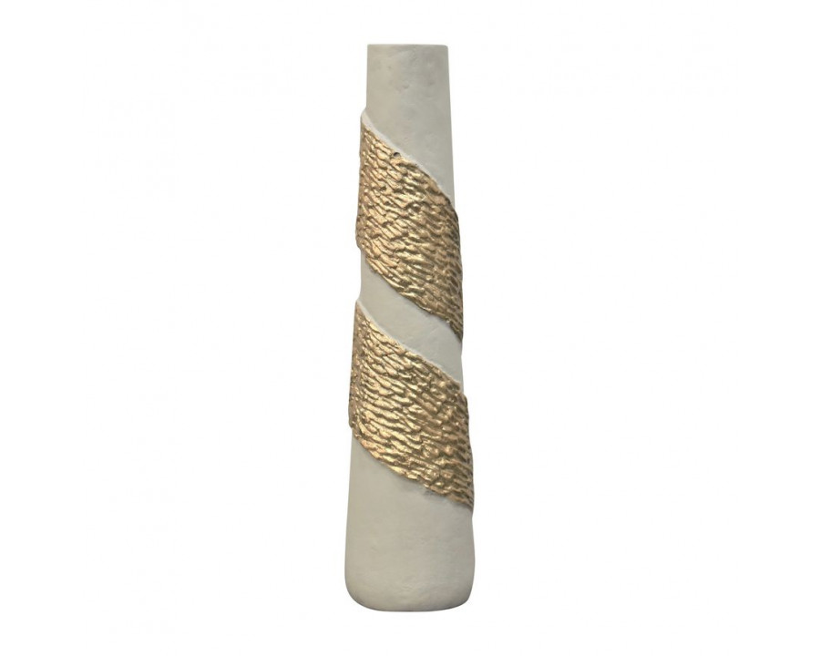 Sagebrook 22" Glass Aluminum Wrapped Vase - White/Gold