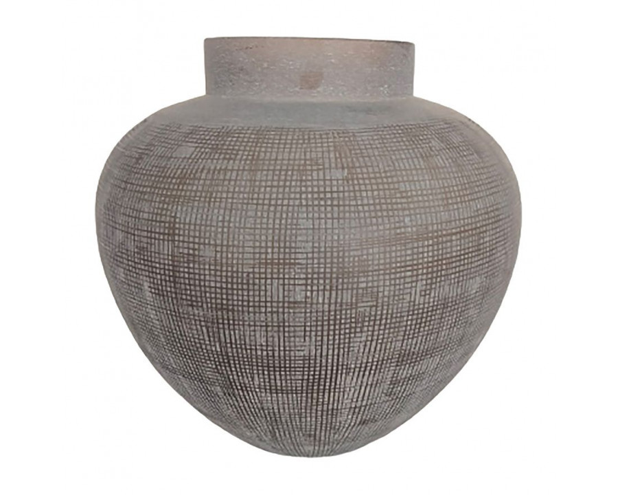 Sagebrook - 14" Glass Plum Vase in Smokey Brown