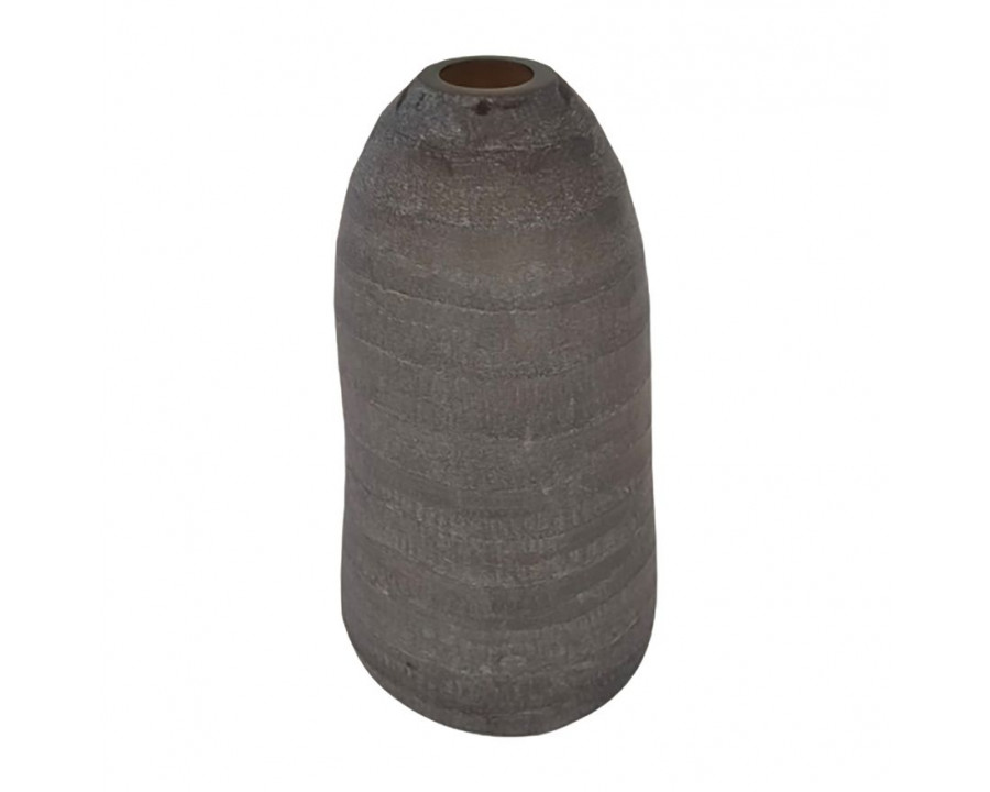 Sagebrook - 17" Glass Ridged Vase in Smokey Brown