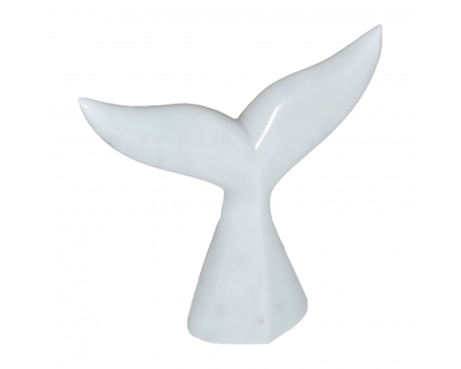 Sagebrook - 7" Marble Whale Tail in White