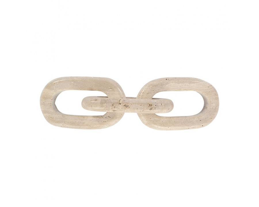 Sagebrook - 14" Travertine 3-Link Chain Decor in Tan