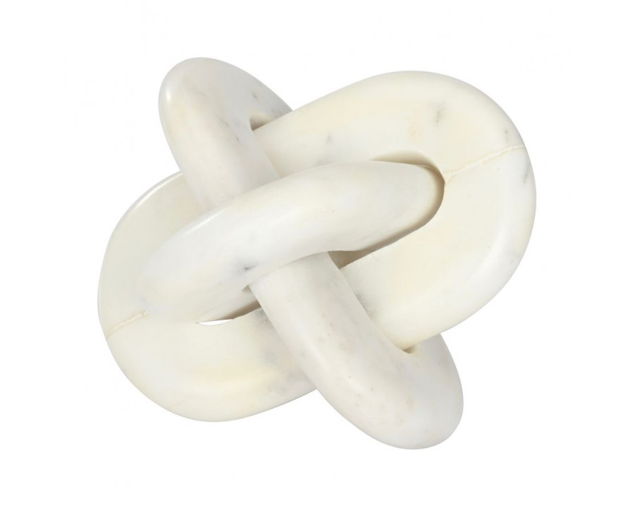 Sagebrook 6" Marble Knot Decor - White