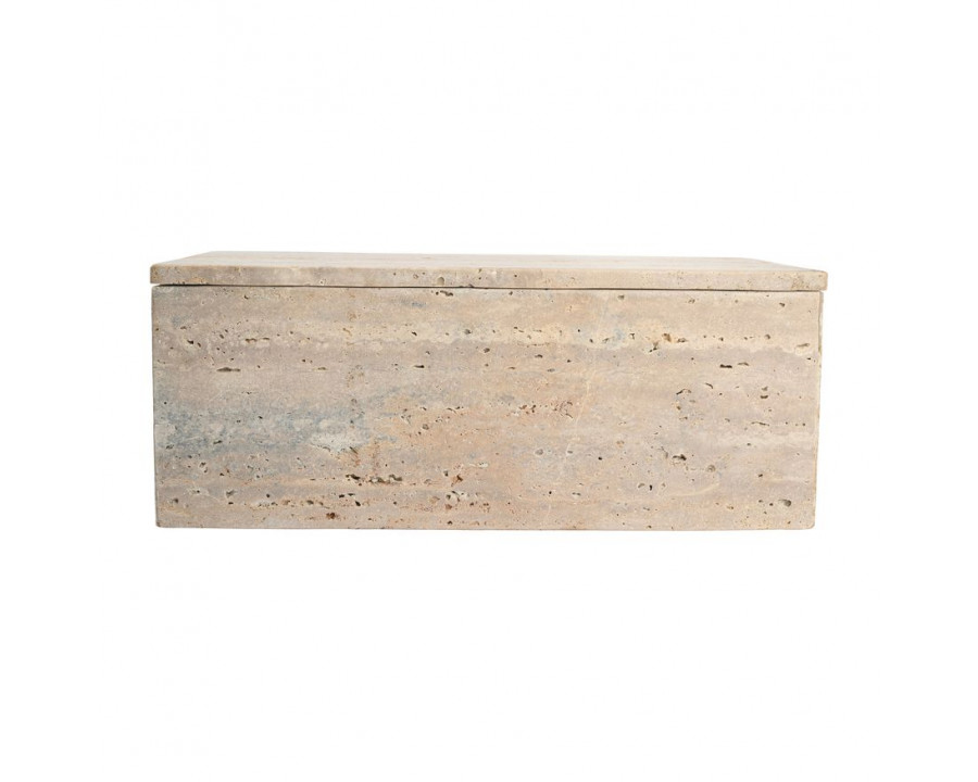 Sagebrook - 13"x8" Travertine Decorative Box in Tan