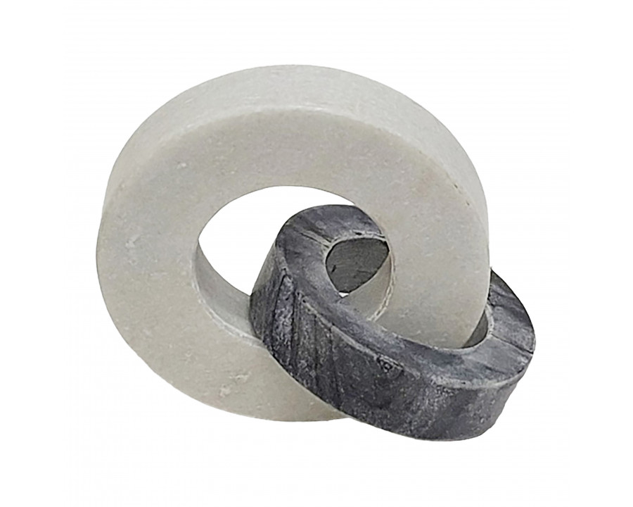 Sagebrook - 8" Marble Double Ring in White/Black