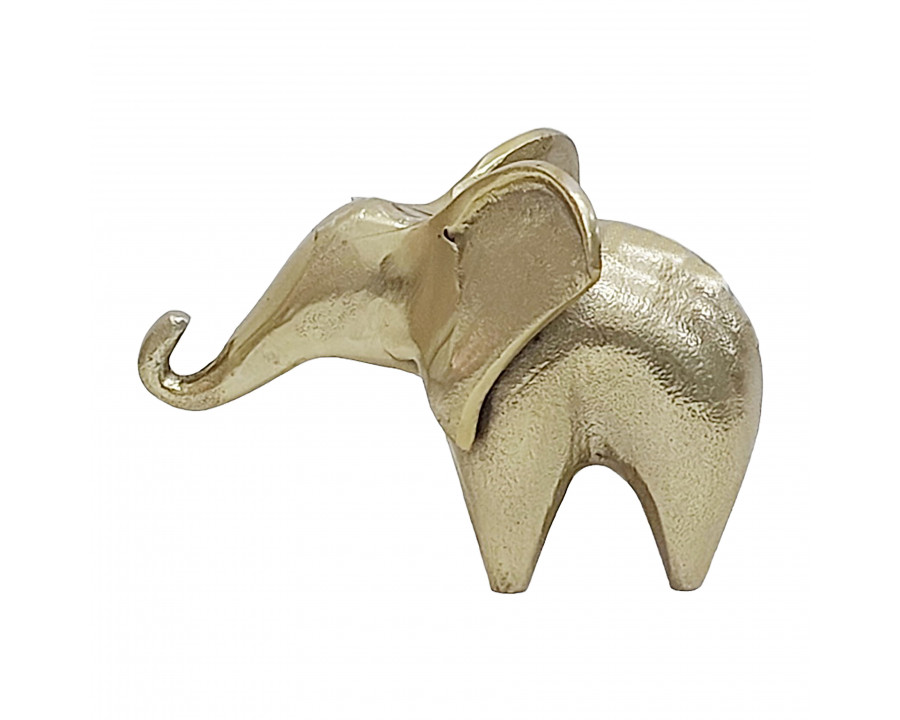 Sagebrook - 7" Metal Trunk Up Elephant in Gold