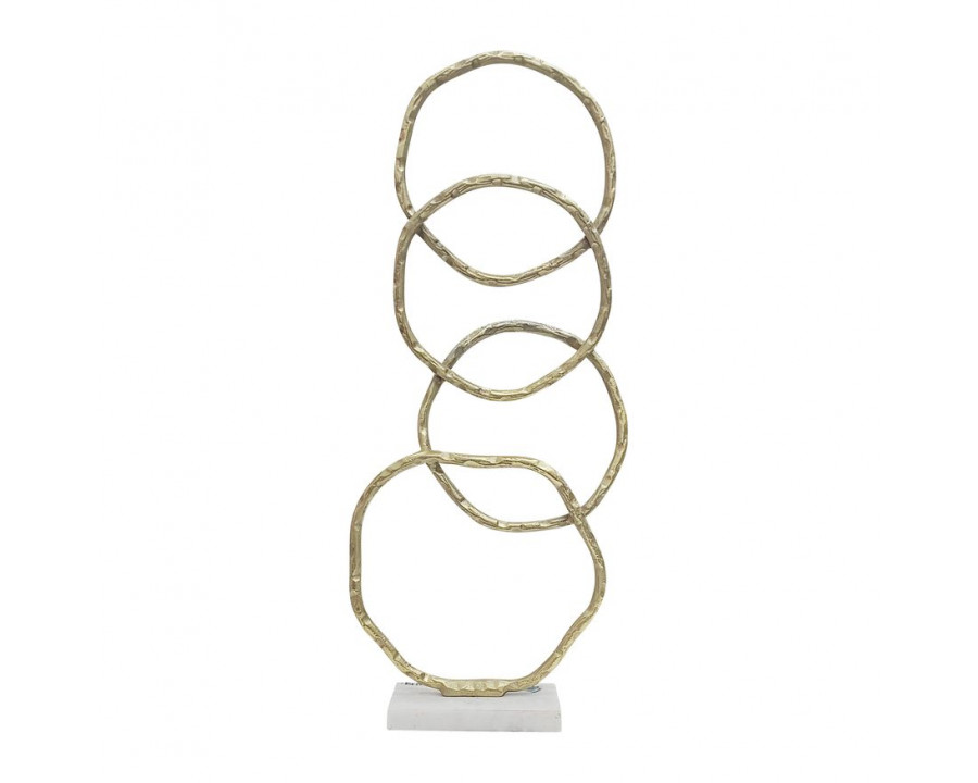 Sagebrook - 31" Metal Multiple Ring With Marble Base in Gold