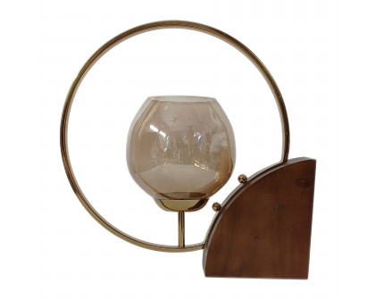 Sagebrook 14" Metal Half-ring Candle Holder