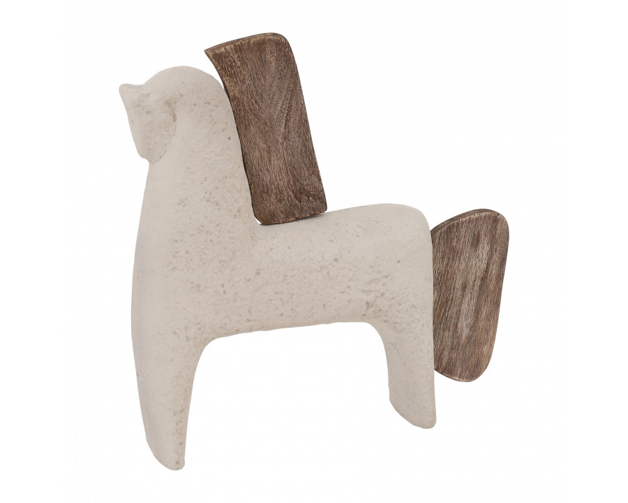 Sagebrook 14" Ecomix Horse Decor - Ivory