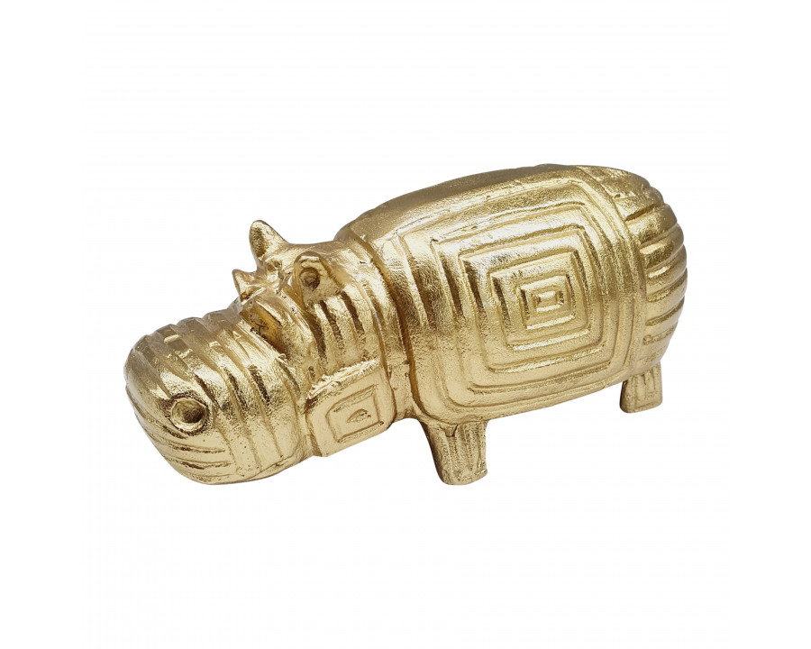 Sagebrook - 9" Metal Funky Hippo in Gold