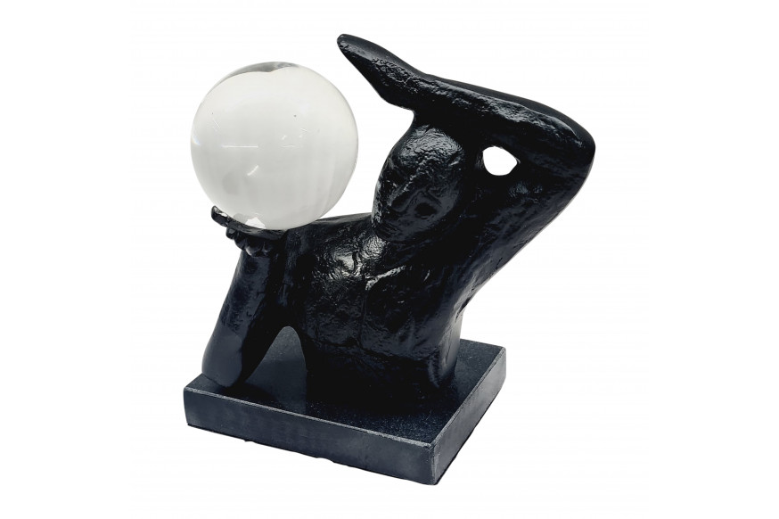 Sagebrook™ 6" Metal Weight On Shoulders with Acrylic Ball - Black