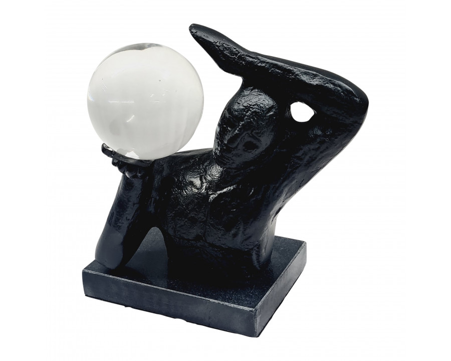 Sagebrook - 6" Metal Weight On Shoulders with Acrylic Ball in Black