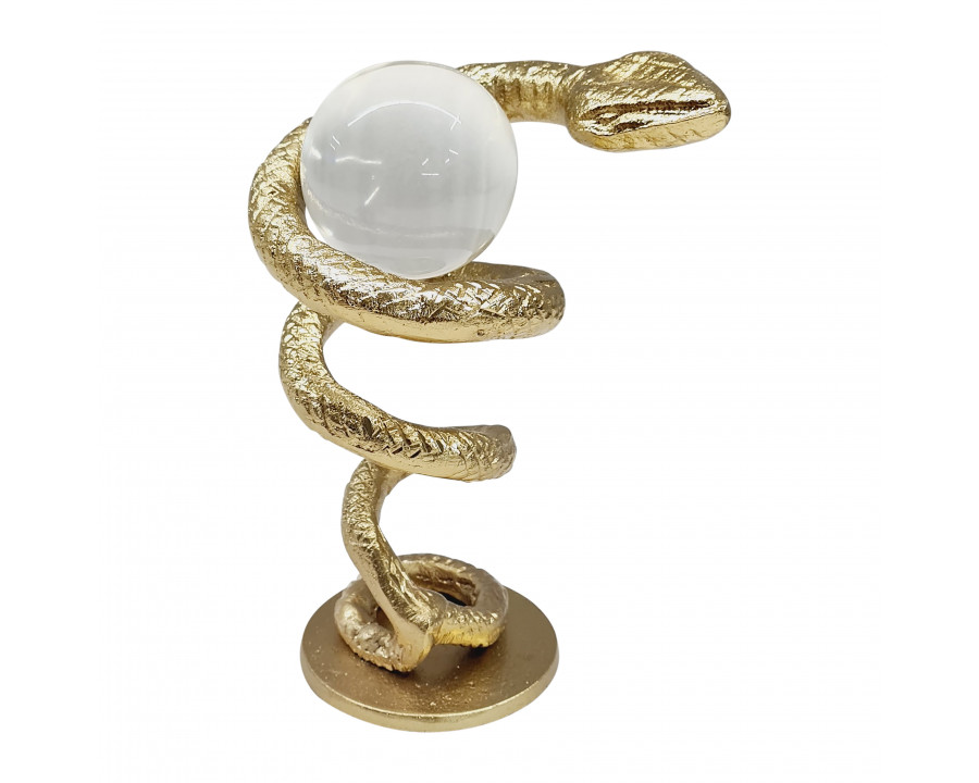 Sagebrook - 7" Metal Snake Coil with Acrylic Ball in Gold