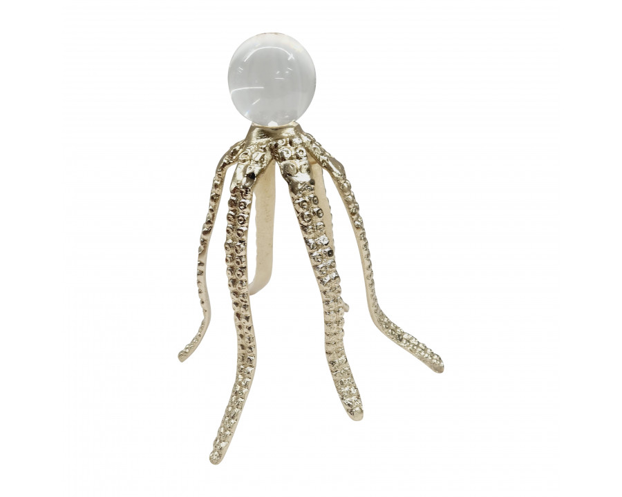 Sagebrook 10" Metal Octopus Legs with Acrylic Ball - Champagne