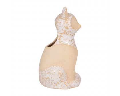 Sagebrook - 8" Ceramic Sitting Fox Vase in Ivory