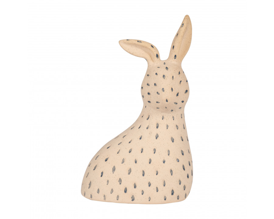 Sagebrook - 8" Ceramic Spotted Bunny in Ivory/blue