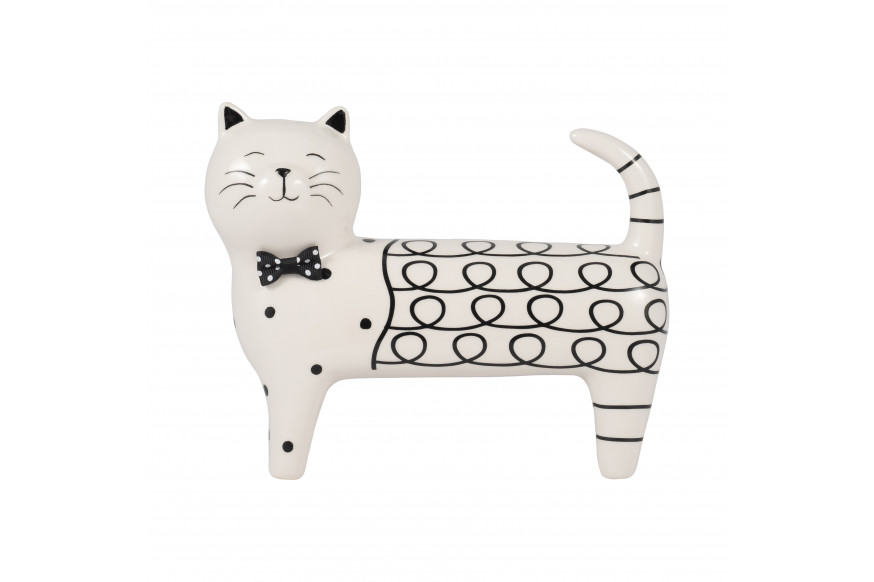 Sagebrook™ 7" Ceramic Swirls Cat - White