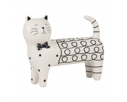 Sagebrook™ 7" Ceramic Swirls Cat - White