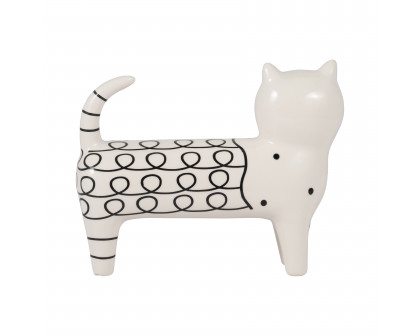 Sagebrook™ 7" Ceramic Swirls Cat - White