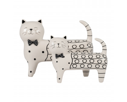 Sagebrook™ 7" Ceramic Swirls Cat - White