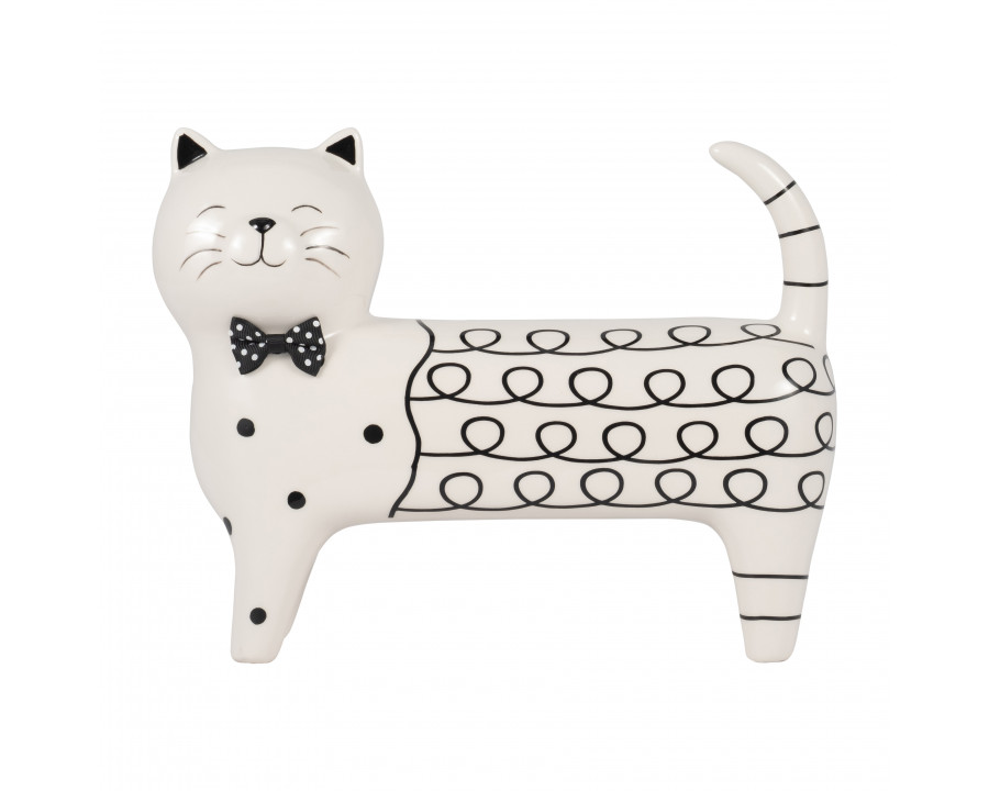 Sagebrook 7" Ceramic Swirls Cat