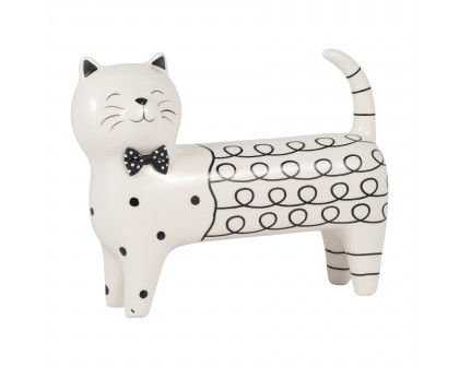 Sagebrook 7" Ceramic Swirls Cat