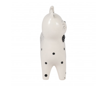 Sagebrook 8" Ceramic Swirls Cat - White