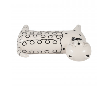 Sagebrook 8" Ceramic Swirls Cat - White