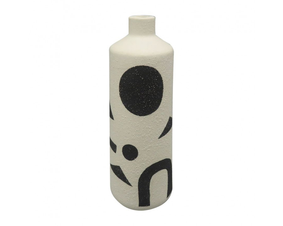 Sagebrook - 10" Ceramic Funky Vase in Ivory/Black