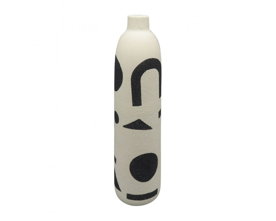 Sagebrook - 15" Ceramic Funky Vase in Ivory/Black