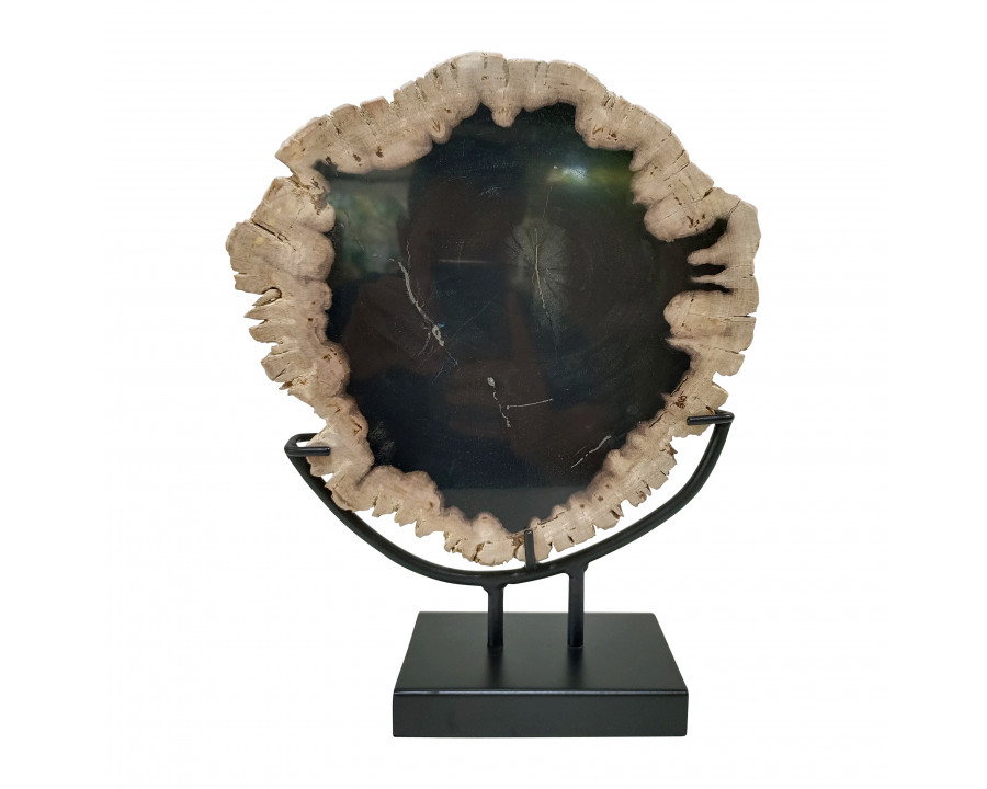 Sagebrook - 12" Petrified Wood Table Top Decor in Black