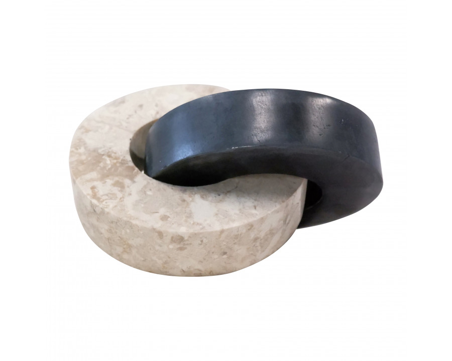 Sagebrook - 9" Marble 2-Circle Links in 2-Tone